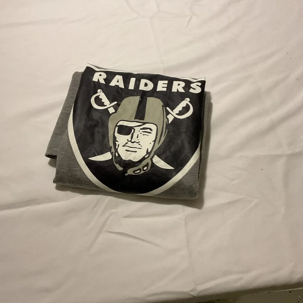 Nike NFL Las Vegas Raiders Long Sleeve T-Shirt Mens Large Gray Cotton Crew Neck‎